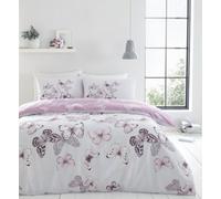 Catherine Lansfield Bedding Scatter Butterfly Single Duvet Cover Set with Pillowcase Heather
