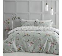 Catherine Lansfield Bedding Songbird King Duvet Cover Set with Pillowcases Sage