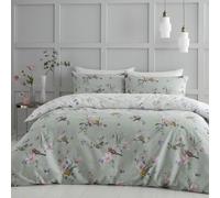 Catherine Lansfield Bedding Songbird King Duvet Cover Set with Pillowcases Sage