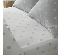 Catherine Lansfield Bedroom Brushed Spot King Fitted Sheet 30m Depth Grey