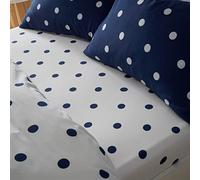 Catherine Lansfield Bedroom Brushed Spot King Fitted Sheet 30m Depth Navy