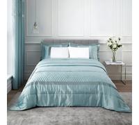Catherine Lansfield Sequin Cluster Quilted 240x260cm Bedspread Duck Egg Blue