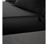 Catherine Lansfield King Fitted Sheet Silky Soft Satin 30cm Depth Black
