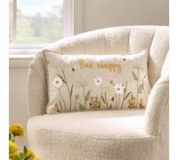 Catherine Lansfield Bee Happy Embroidered 30X50Cm Cushion Natural