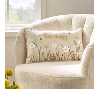 Catherine Lansfield Bee Happy Embroidered Cushion Natural - 30 x 50 cm - Natural