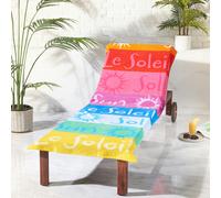 Catherine Lansfield Block Stripe Cotton 92x180cm Beach Sun Lounger Towel Bright