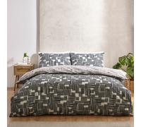 Catherine Lansfield Blocks Black & White Bedding Set- Double