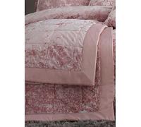 Catherine Lansfield Blush Crushed Velvet Bedspread Blue