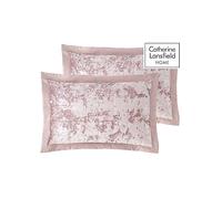 Catherine Lansfield Blush Crushed Velvet Pair of Pillowshams Blue
