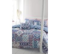 Catherine Lansfield 'boho Patchwork' Duvet Set In Blue Blue Single