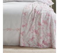 Catherine Lansfield Bow Throw - White & Pink - 240x200cm