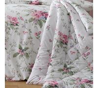 Catherine Lansfield Bridgerton 3.5 Tog Penelope Floral Reversible 200x200cm Eiderdown Bedspread Cream