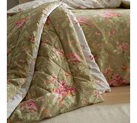 Catherine Lansfield Bridgerton 3.5 Tog Penelope Floral Reversible 200x200cm Eiderdown Bedspread Green