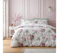 Catherine Lansfield Bridgerton Penelope Floral Reversible Super King Duvet Cover Set with Pillowcases Cream