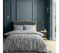 Catherine Lansfield Bridgerton Regal Floral Reversible Super King Duvet Cover Set with Pillowcases Blue