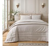 Catherine Lansfield Bridgerton Regal Soft Velvet Quilted 220x230cm Bedspread Cream