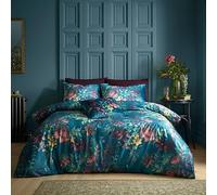 Catherine Lansfield Bridgerton Romantic Floral Super King Duvet Cover Set with Pillowcases Teal