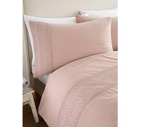 Catherine Lansfield Broderie Anglaise Duvet Set Blush