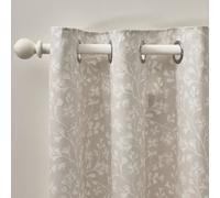 Catherine Lansfield Brooke Floral 66X90 Inch Lined Eyelet Curtains Two Panels Natural