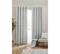 Catherine Lansfield Brooke Floral 66x54 Inch Lined Eyelet Curtains Two Panels Duck egg Blue