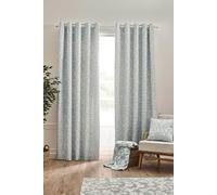Catherine Lansfield Brooke Floral 66x54 Inch Lined Eyelet Curtains Two Panels Duck egg Blue