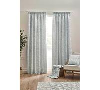 Catherine Lansfield Brooke Floral 66x54 Inch Lined Pencil Pleat Curtains Two Panels Duck egg Blue