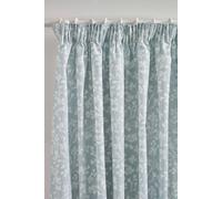 Catherine Lansfield Brooke Floral 90x90 Inch Lined Pencil Pleat Curtains Two Panels Duck egg Blue