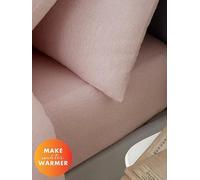 Catherine Lansfield Brushed 100% Cotton Fitted Sheet Blush