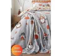 Catherine Lansfield Brushed Autumn Gonks Throw Grey