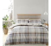 Catherine Lansfield Brushed Check Duvet Set Natural