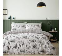 Catherine Lansfield Alpine Village 100% Brushed Cotton Duvet Cover & Pillowcase Set