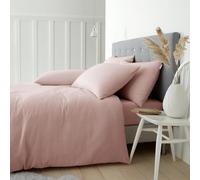Catherine Lansfield Brushed Cotton Double Duvet Cover Set with Pillowcases Pink