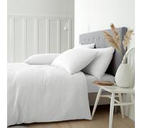 Catherine Lansfield Brushed Cotton Double Duvet Cover Set with Pillowcases White