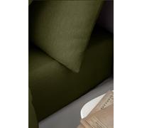 Catherine Lansfield Brushed Cotton King Fitted Sheet Green