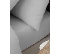Catherine Lansfield Brushed Cotton Fitted Sheet in Grey, Size Single | Charlies