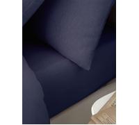 Catherine Lansfield Brushed Cotton Fitted Sheet in Blue, Size Single | Charlies