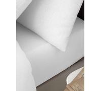 Catherine Lansfield Brushed Cotton Fitted Sheet in White, Size Super King | Charlies