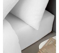 Catherine Lansfield Brushed Cotton Fitted Sheet in White, Size Super King | Charlies