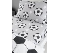 'Brushed Cotton Football Stars' Fitted Sheet Catherine Lansfield Grey Junior
