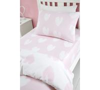 'Brushed Cotton Hearts' Fitted Sheet Catherine Lansfield Pink Double