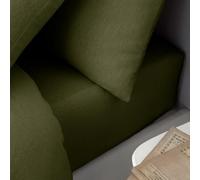 Catherine Lansfield Brushed Cotton King Fitted Sheet Green