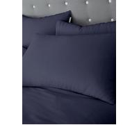 Catherine Lansfield Pillowcase Pair Brushed Cotton Standard Navy Blue