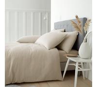 Catherine Lansfield Brushed Cotton Single Duvet Cover Set with Pillowcase Cream