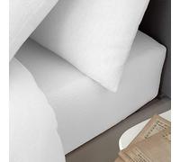 Catherine Lansfield Brushed Cotton Fitted Sheet in White, Size Single | Charlies