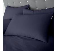 Catherine Lansfield Pillowcase Pair Brushed Cotton Standard Navy Blue