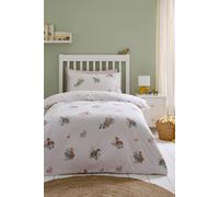 Catherine Lansfield Brushed Forest Friends Reversible Duvet Cover Set in Cream | Size: Double Catherine Lansfield Cream Double
