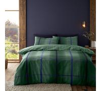 Catherine Lansfield Brushed Melrose Tweed Duvet Set Green