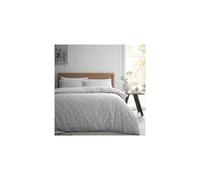Catherine Lansfield Brushed Polka Dot Cotton Reversible King Duvet Cover Set with Pillowcases, Grey