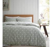Catherine Lansfield Brushed Polka Dot Cotton Reversible Single Duvet Cover Set