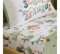 Catherine Lansfield Brushed Sleepy Saurus Dino Junior Fitted Sheet Cream